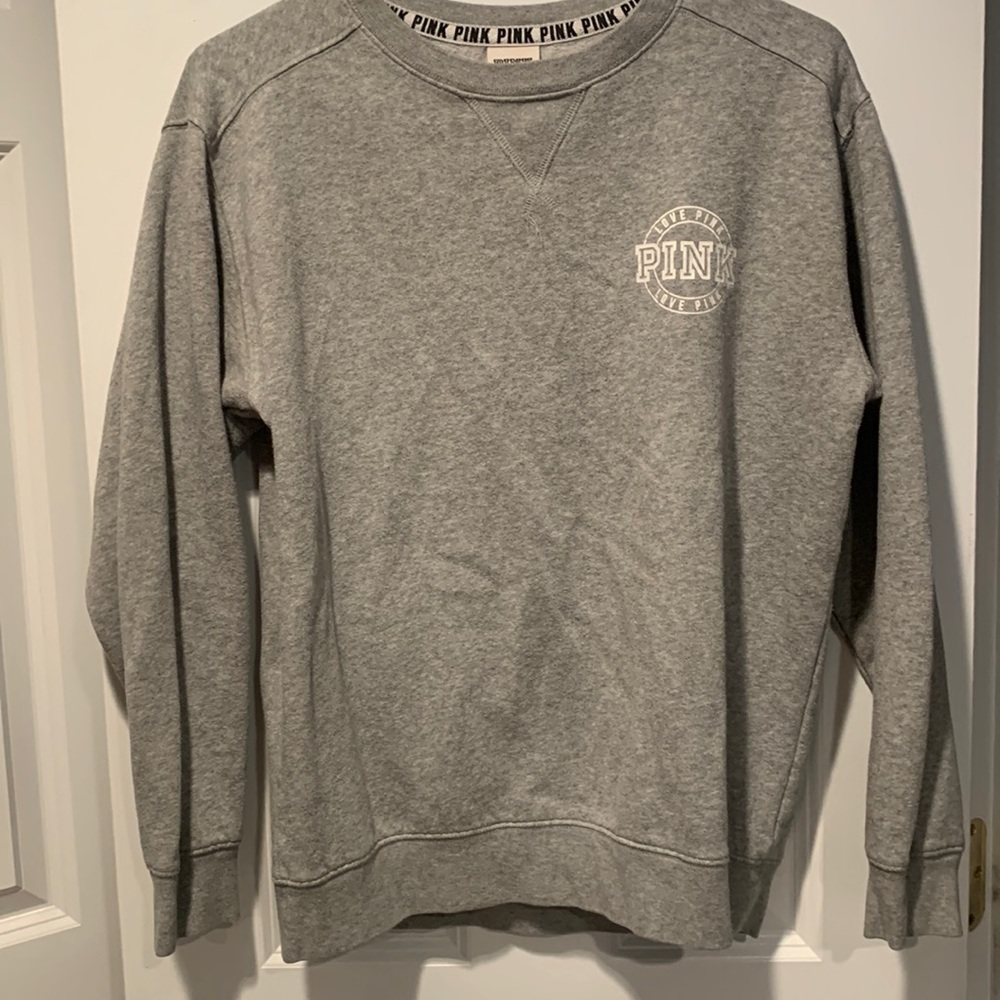 Victoria Secret Love Pink Gray Pullover